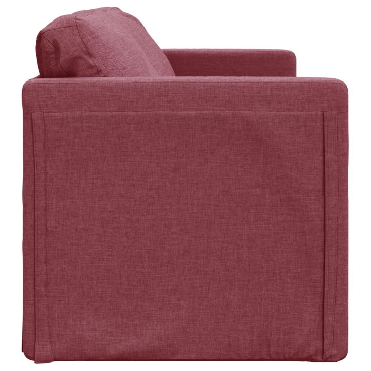 Grindų sofa-lova, 2-1, raudonojo vyno, 112x174x55cm, audinys