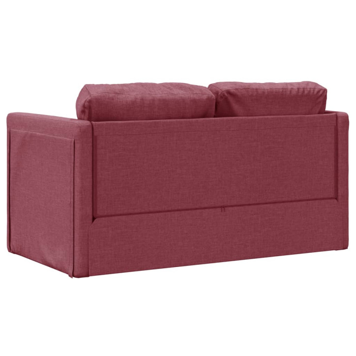 Grindų sofa-lova, 2-1, raudonojo vyno, 112x174x55cm, audinys