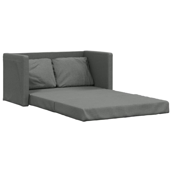 Grindų sofa-lova, 2-1, tamsiai pilka, 112x174x55cm, audinys