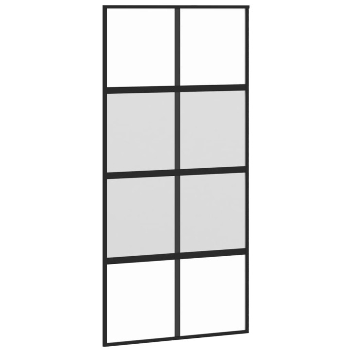 Stumdomos durys, juodos, 102,5x205cm, stiklas ir aliuminis