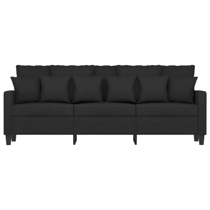 Trivietė sofa, juodos spalvos, 180cm, audinys