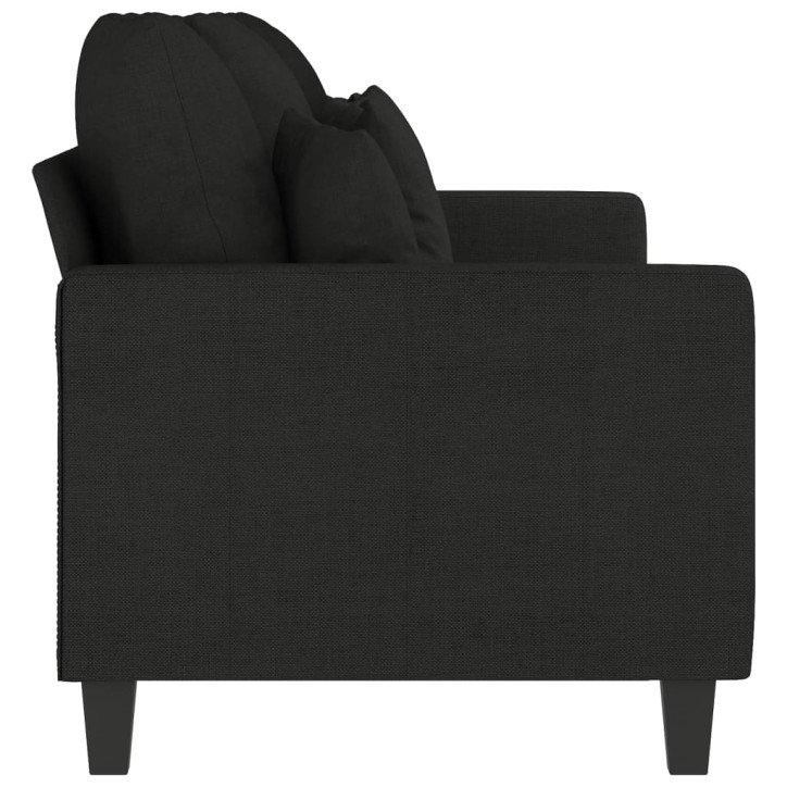 Trivietė sofa, juodos spalvos, 180cm, audinys