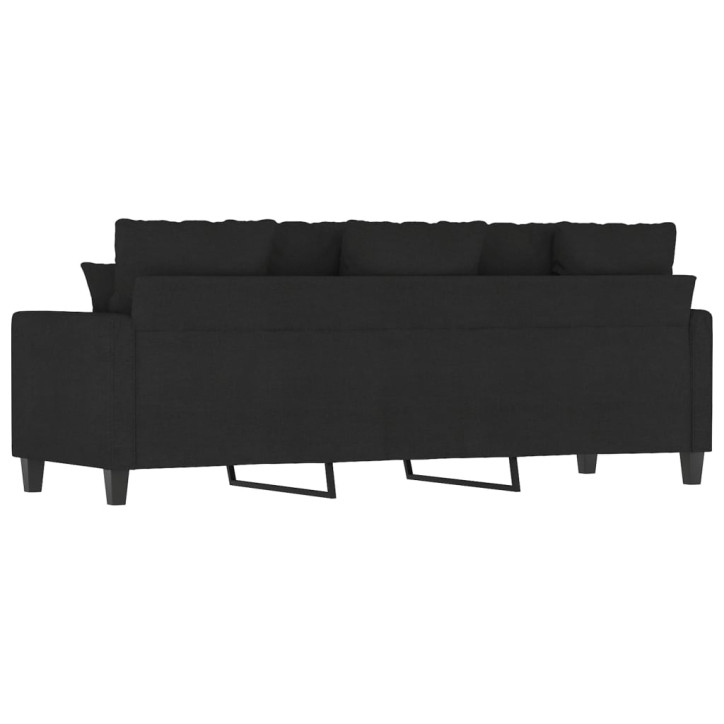 Trivietė sofa, juodos spalvos, 180cm, audinys