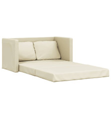 Grindų sofa-lova, 2-1, kreminė, 112x174x55cm, dirbtinė oda