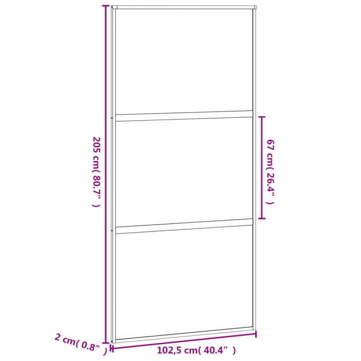 Stumdomos durys, juodos, 102,5x205cm, stiklas ir aliuminis