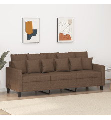 Trivietė sofa, rudos spalvos, 180cm, audinys