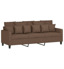 Trivietė sofa, rudos spalvos, 180cm, audinys