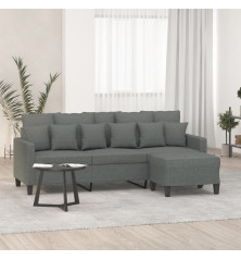 Trivietė sofa su pakoja, tamsiai pilkos spalvos, 180cm, audinys