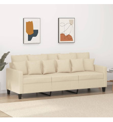 Trivietė sofa, kreminės spalvos, 180cm, audinys