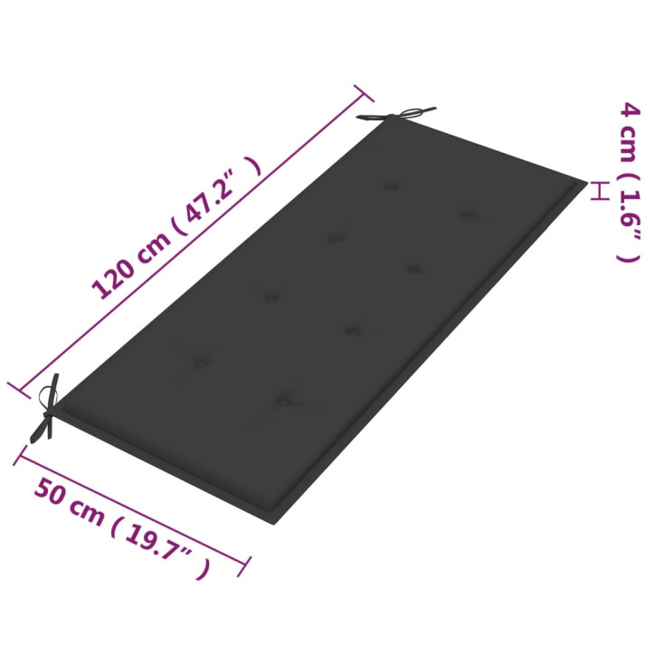 Dvivietis sodo suoliukas su pagalvėle, 120cm, eukalipto masyvas