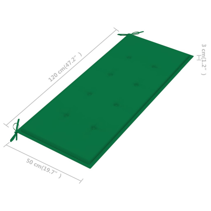 Dvivietis sodo suoliukas su pagalvėle, 120cm, eukalipto masyvas