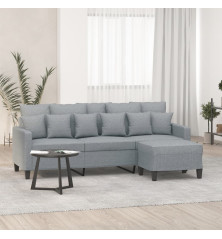 Trivietė sofa su pakoja, šviesiai pilka, 180cm, audinys