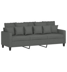 Trivietė sofa, tamsiai pilkos spalvos, 180cm, audinys