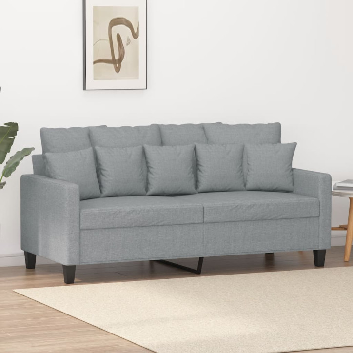 Dvivietė sofa, šviesiai pilkos spalvos, 140cm, audinys