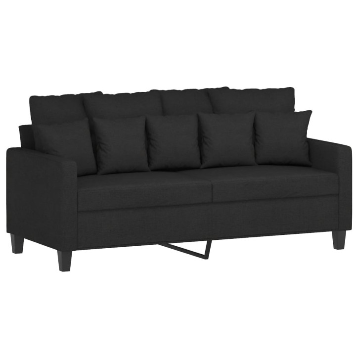 Dvivietė sofa, juodos spalvos, 140cm, audinys