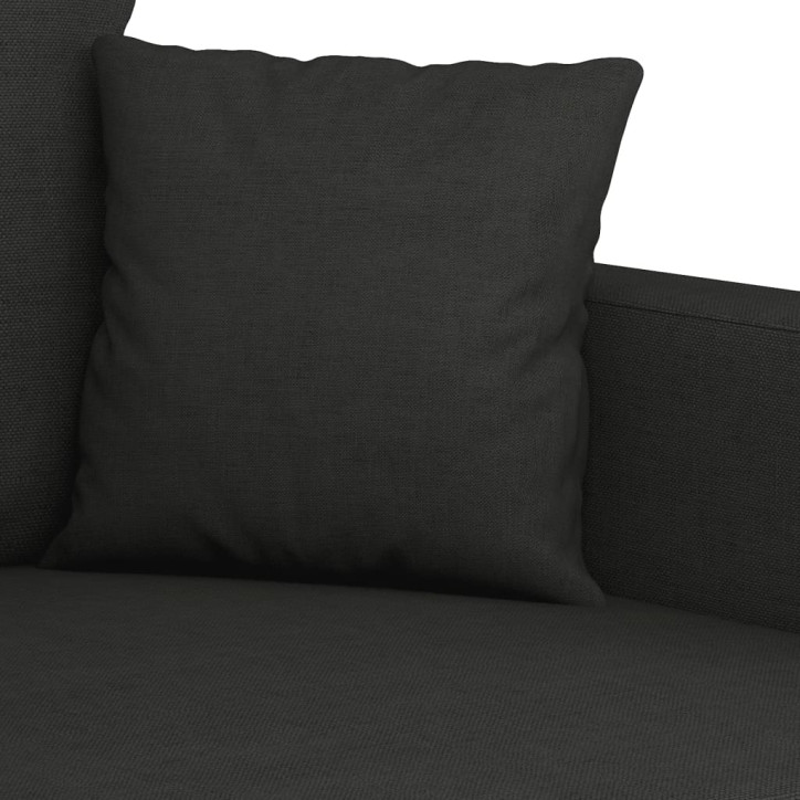 Dvivietė sofa, juodos spalvos, 140cm, audinys