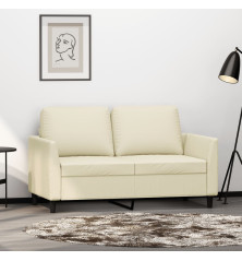 Dvivietė sofa, kreminės spalvos, 120cm, dirbtinė oda