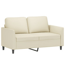 Dvivietė sofa, kreminės spalvos, 120cm, dirbtinė oda