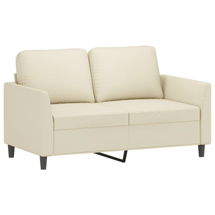 Dvivietė sofa, kreminės spalvos, 120cm, dirbtinė oda