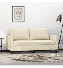 Dvivietė sofa, kreminės spalvos, 140cm, dirbtinė oda