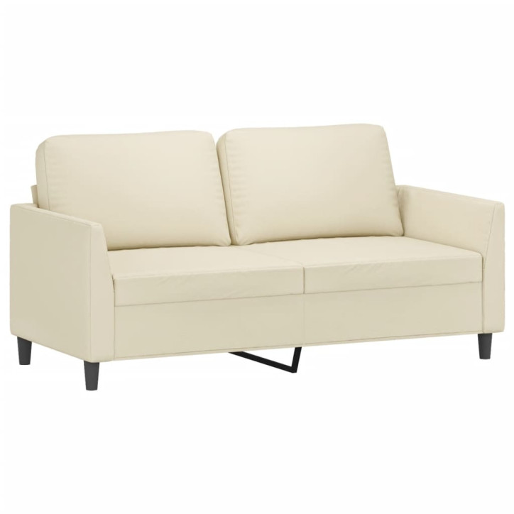 Dvivietė sofa, kreminės spalvos, 140cm, dirbtinė oda