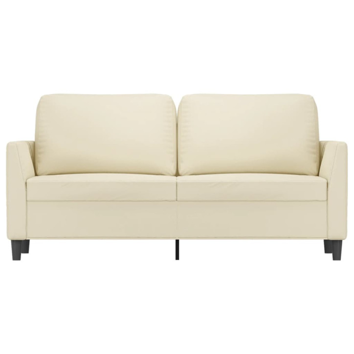 Dvivietė sofa, kreminės spalvos, 140cm, dirbtinė oda