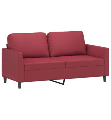 Dvivietė sofa, raudonojo vyno spalvos, 140cm, dirbtinė oda