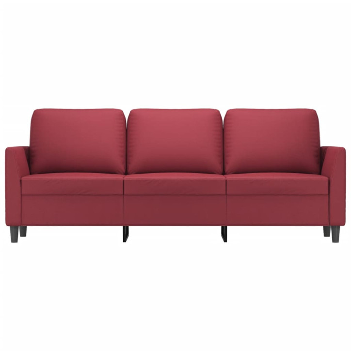 Trivietė sofa, raudonojo vyno spalvos, 180cm, dirbtinė oda