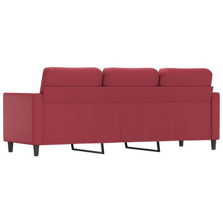 Trivietė sofa, raudonojo vyno spalvos, 180cm, dirbtinė oda