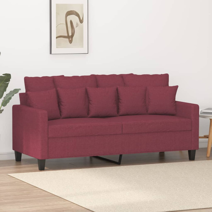 Dvivietė sofa, raudonojo vyno spalvos, 140cm, audinys