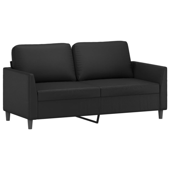 Dvivietė sofa, juodos spalvos, 140cm, dirbtinė oda