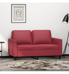 Dvivietė sofa, raudonojo vyno spalvos, 120cm, dirbtinė oda