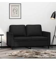 Dvivietė sofa, juodos spalvos, 120cm, dirbtinė oda