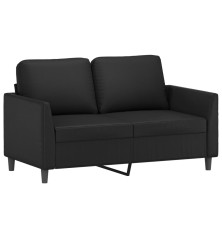 Dvivietė sofa, juodos spalvos, 120cm, dirbtinė oda