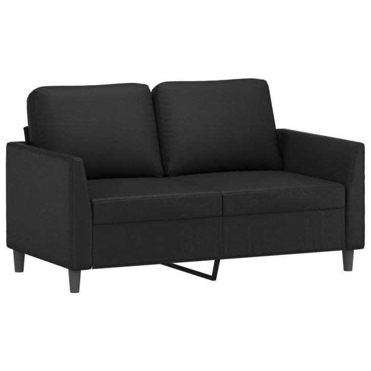 Dvivietė sofa, juodos spalvos, 120cm, dirbtinė oda