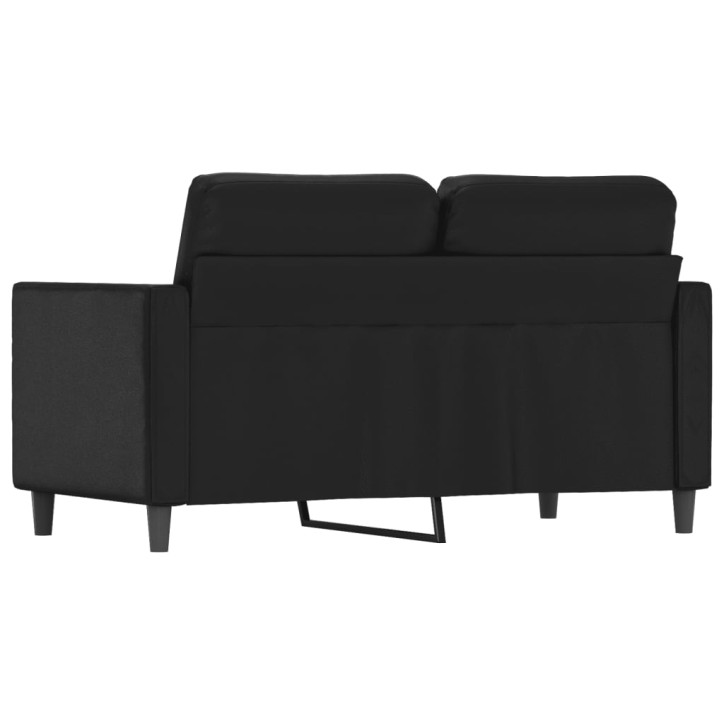 Dvivietė sofa, juodos spalvos, 120cm, dirbtinė oda