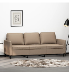 Trivietė sofa, kapučino spalvos, 180cm, dirbtinė oda