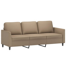 Trivietė sofa, kapučino spalvos, 180cm, dirbtinė oda