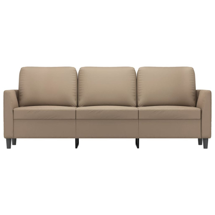 Trivietė sofa, kapučino spalvos, 180cm, dirbtinė oda