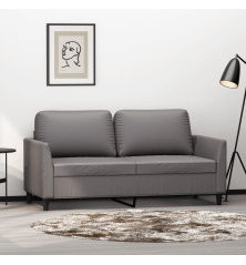 Dvivietė sofa, pilkos spalvos, 140cm, dirbtinė oda