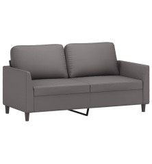 Dvivietė sofa, pilkos spalvos, 140cm, dirbtinė oda