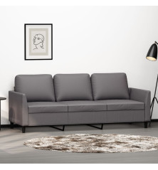 Trivietė sofa, pilkos spalvos, 180cm, dirbtinė oda