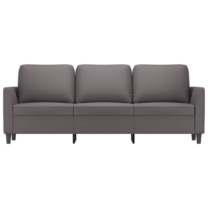 Trivietė sofa, pilkos spalvos, 180cm, dirbtinė oda