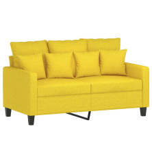 Dvivietė sofa, šviesiai geltonos spalvos, 120cm, audinys