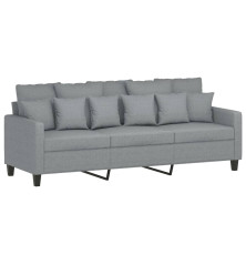 Trivietė sofa, šviesiai pilkos spalvos, 180cm, audinys