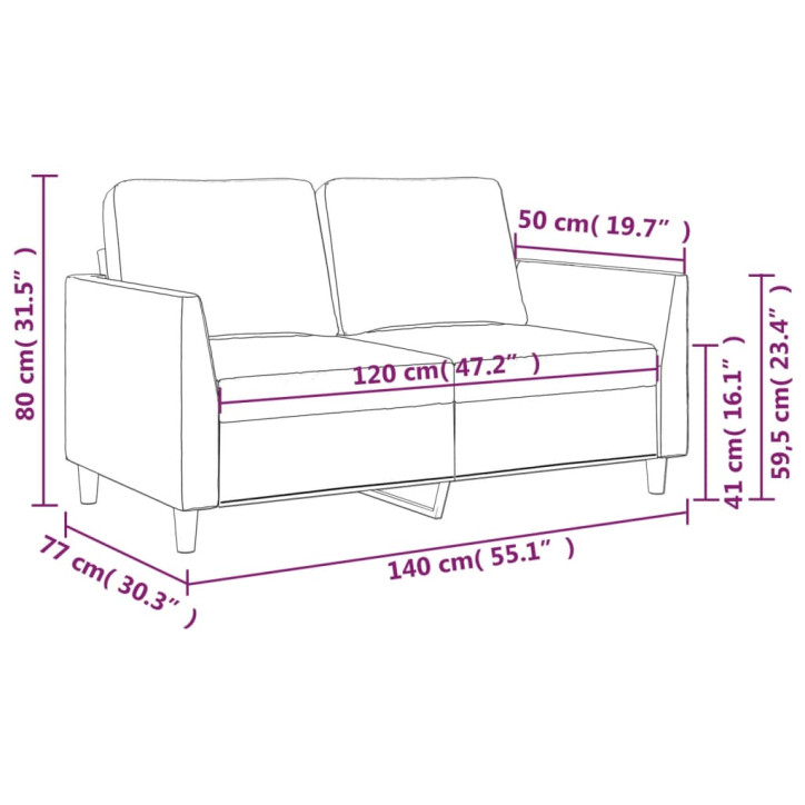 Dvivietė sofa, pilkos spalvos, 120cm, dirbtinė oda