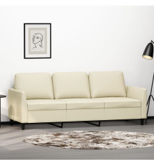 Trivietė sofa, kreminės spalvos, 180cm, dirbtinė oda