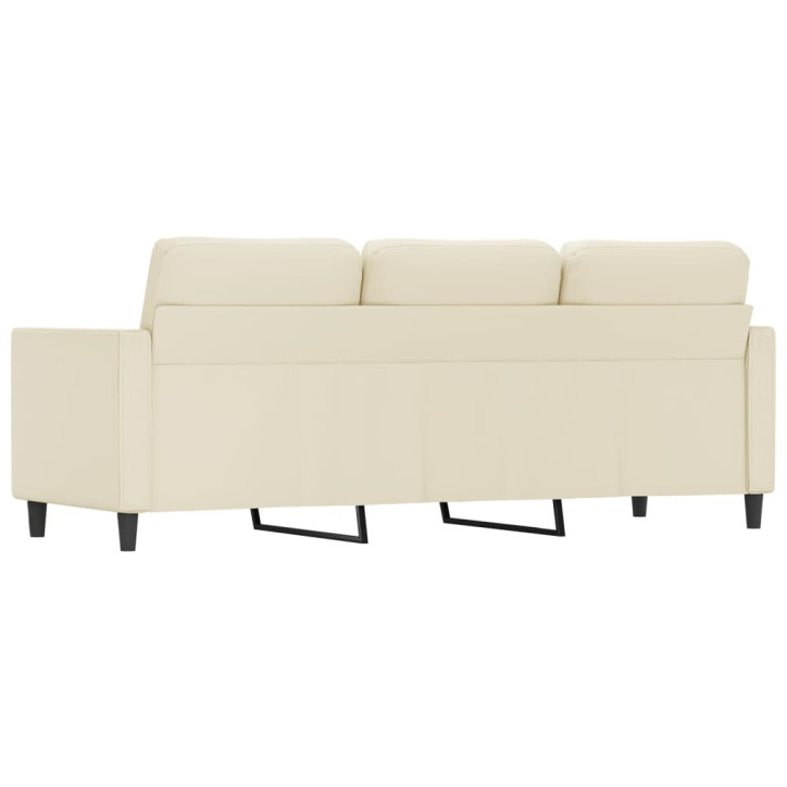 Trivietė sofa, kreminės spalvos, 180cm, dirbtinė oda