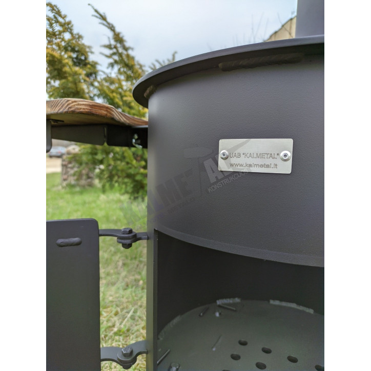 Kazano krosnelė su kaminu 12L puodui, su lentynomis (5 mm)