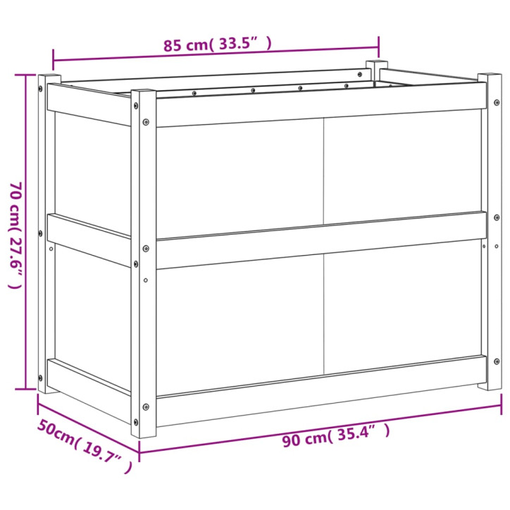 Sodo lovelis, 90x50x70cm, impregnuota pušies mediena